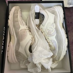 Chanel suede, calfskin white sneakers 2020